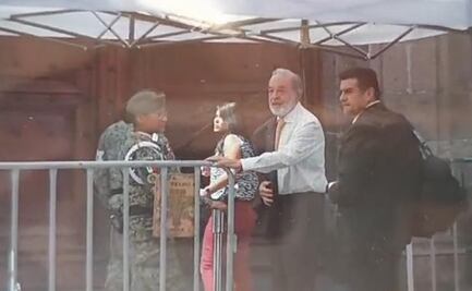 Llega Carlos Slim a Palacio Nacional para encabezar comida de trabajo con AMLO