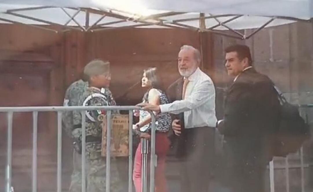 Carlos Slim llega a Palacio Nacional. Foto: Especial