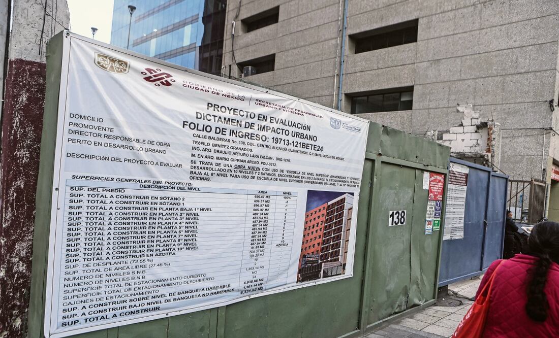 En Balderas 138, en la alcaldía Cuauhtémoc, el proyecto que se analiza es una obra nueva con uso para universidad y oficinas desarrollado en 10 niveles y dos sótanos. Foto: Gabriel Pano / EL UNIVERSAL