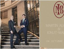 Esta fue la invitación a la boda de Martín Alonso Borrego en el Munal; incluía cuenta en euros y mesa de regalos