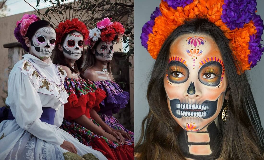 Opciones diferentes para maquillarte como Catrina chic