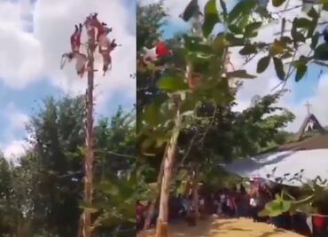 Se accidentan 5 voladores de Papantla en Veracruz; se rompe el mástil mientras descendían