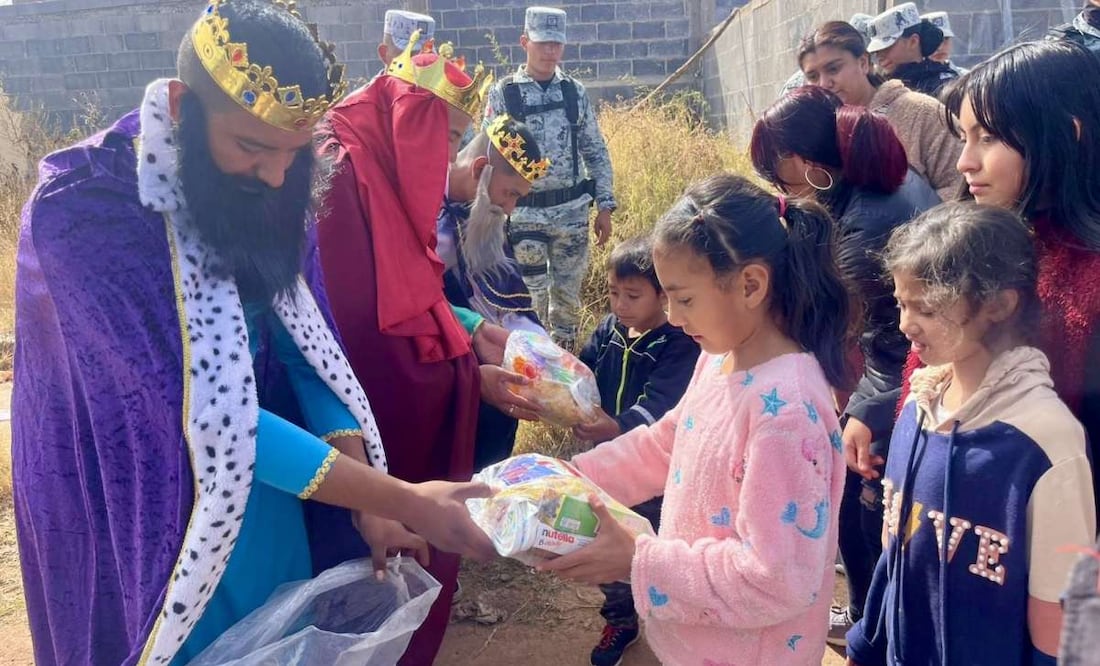 Elementos de la Guardia Nacional se visten de Reyes Magos en Zacatecas (06/01/2025). Foto: Especial