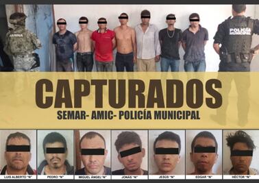 Capturan en flagrancia a siete hombres que tenía privado de la libertad a un joven en Guaymas, Sonora