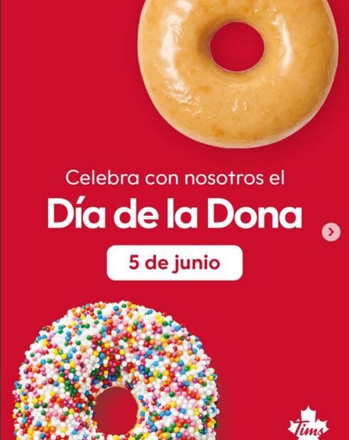 Las donas son uno de los panes más consumidos en Estados Unidos. Foto: Instagram @timhortonsmx