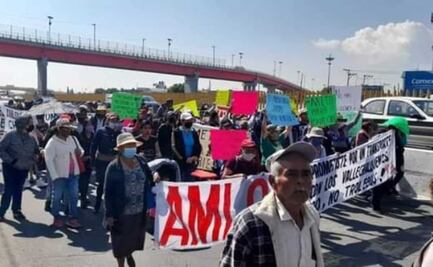 Pobladores marchan por la México-Puebla contra construcción del Trolebús Chalco-Santa Martha