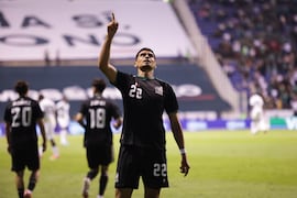 Guillermo "Memote" Martínez en festejo de gol con la Selección Mexicana, durante el partido de preparación contra Ghana para el Mundial de 2026 - Foto: Carlos Mejía/EL UNIVERSAL