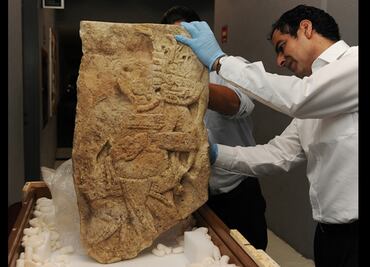 EU repatria a México fragmento de pieza prehispánica de Chiapas