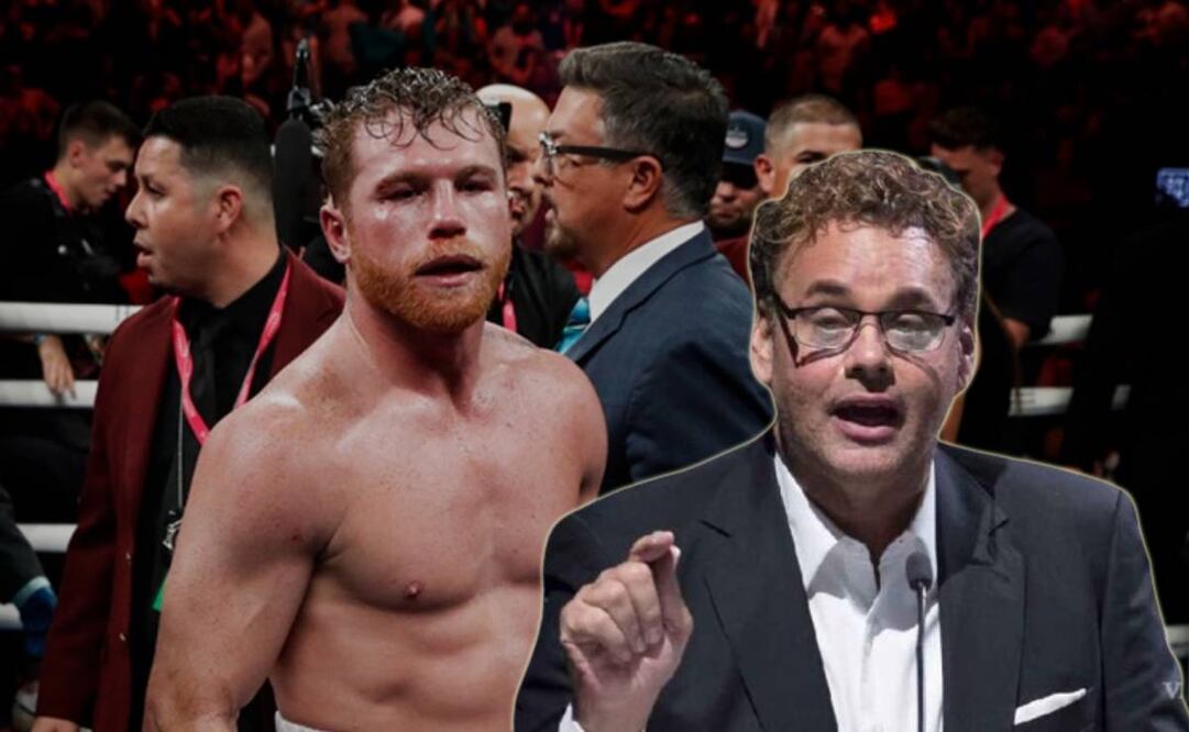 Saúl 'Canelo' Álvarez tras acabar una pelea y David Faitelson / FOTOS: Interna e Imago7