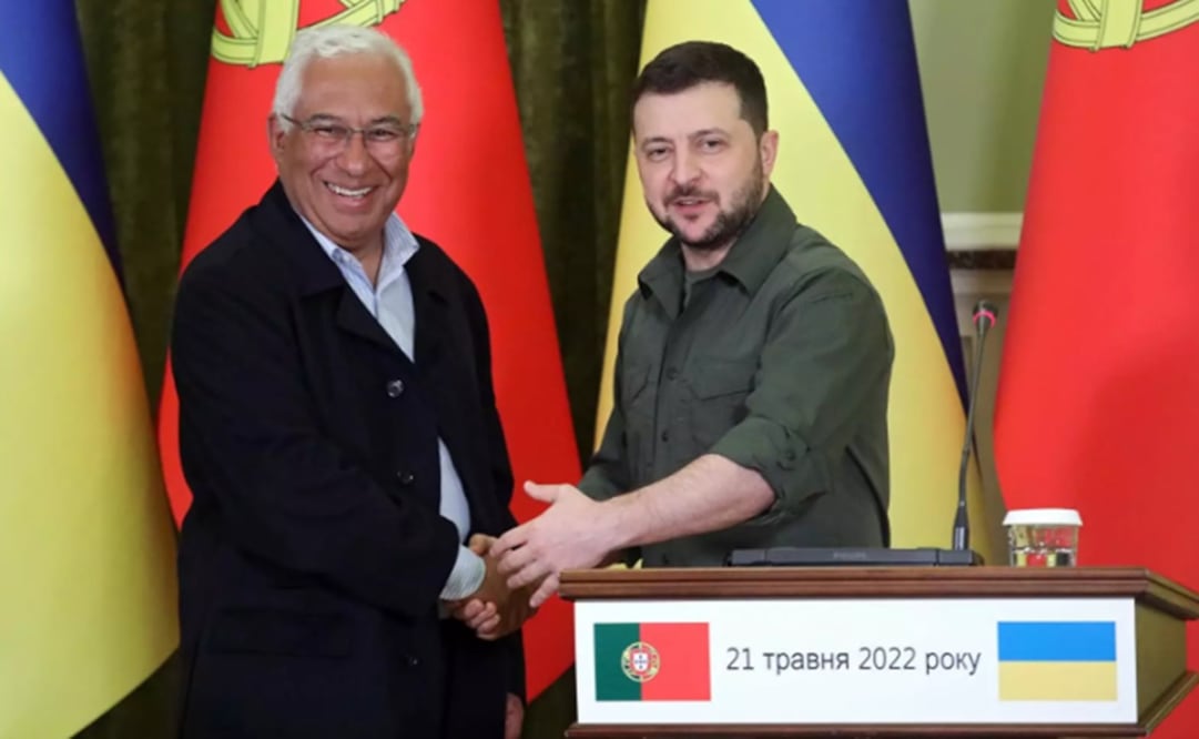 António Costa y Volodimir Zelenski durante su encuentro en Kiev. Foto: Europa Prees