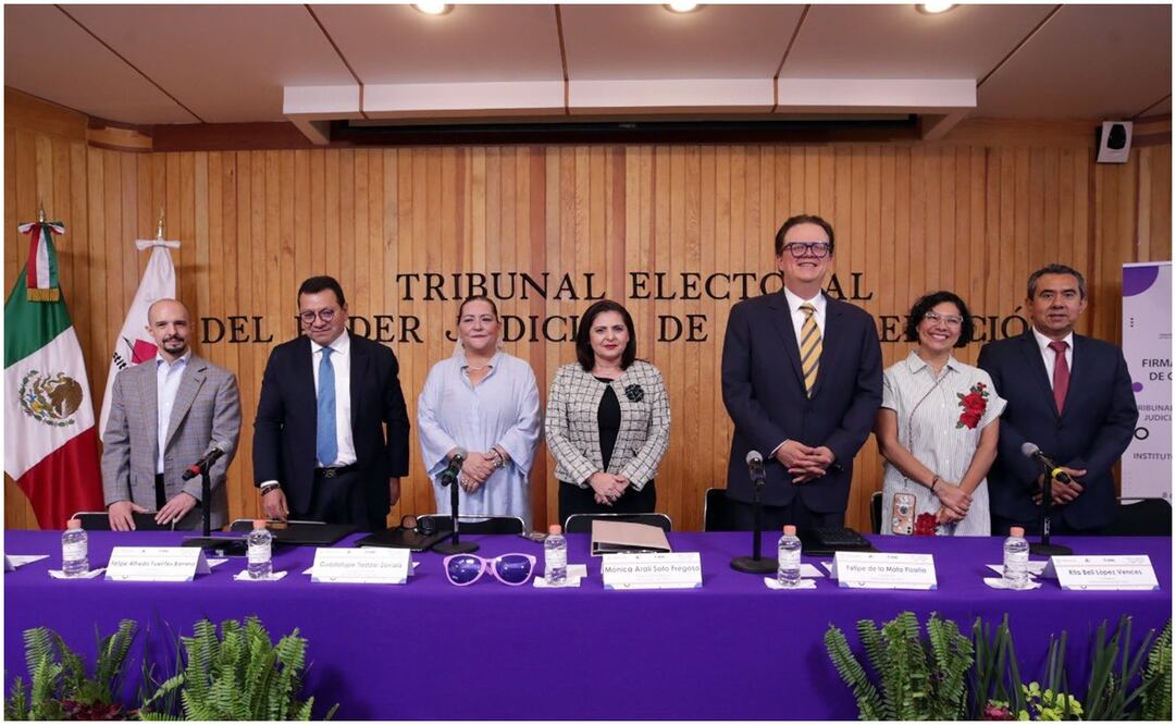 INE y TEPJF firman convenio para agilizar conteo de votos para la Presidencia de la República. Foto: @Presidencia_INE