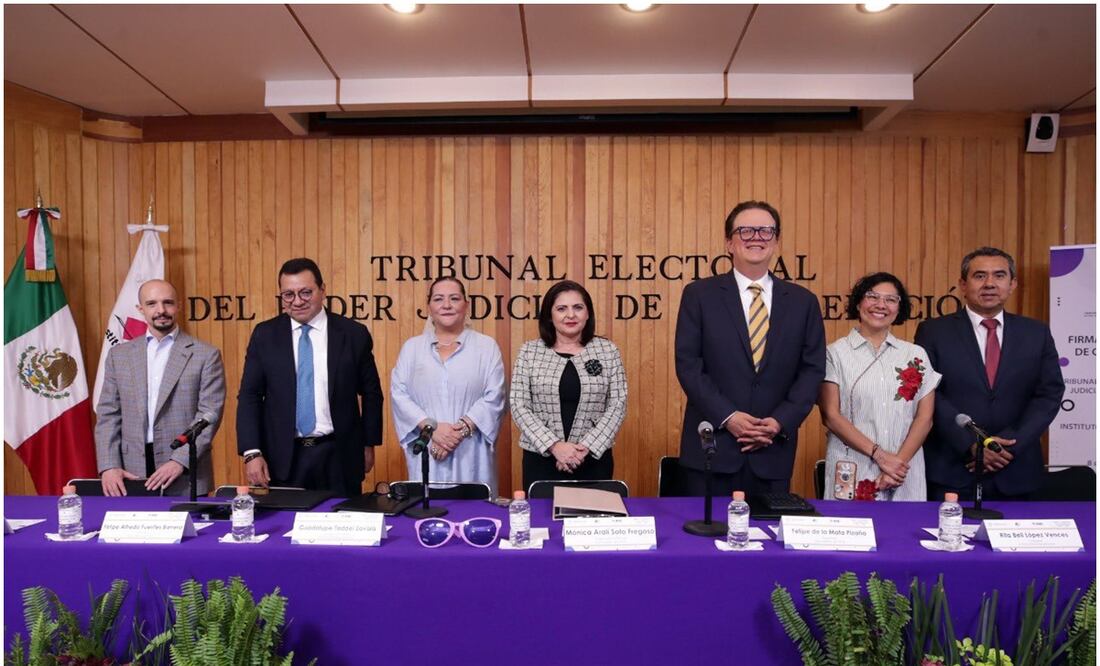 INE y TEPJF firman convenio para agilizar conteo de votos para la Presidencia de la República. Foto: @Presidencia_INE