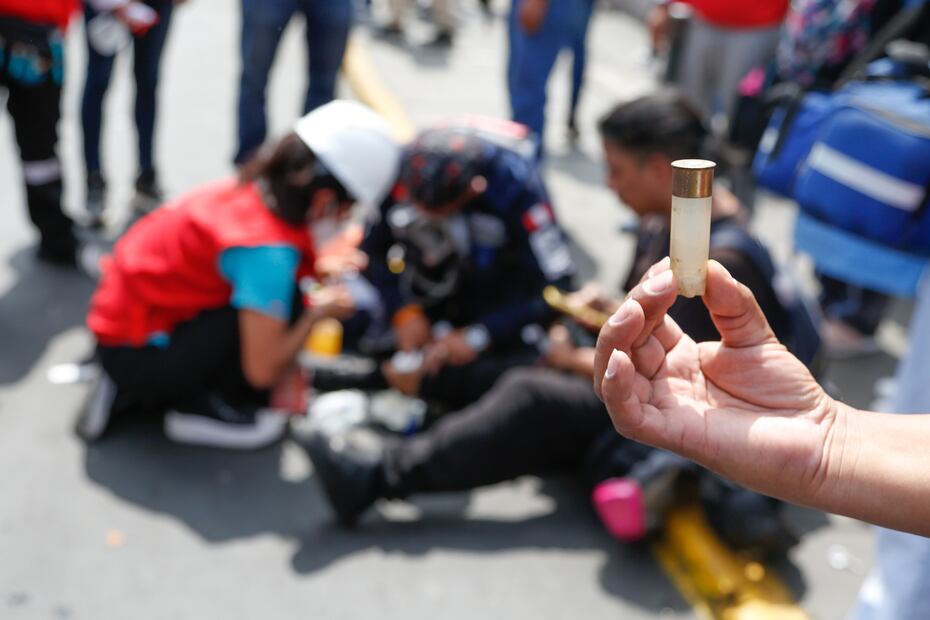 Protestas en el día de la Independencia de Perú. Foto: EFE