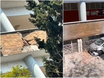 VIDEO: Se desploma un fragmento de la fachada de la Facultad de Medicina de la UNAM