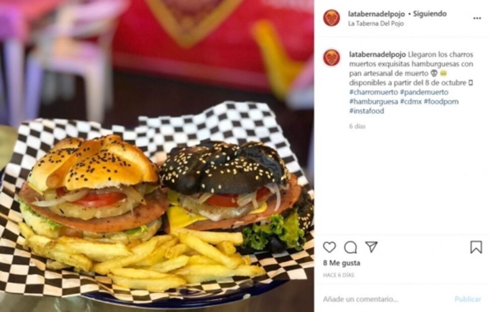 Hamburguesas de pan de muerto en la Magdalena Contreras
