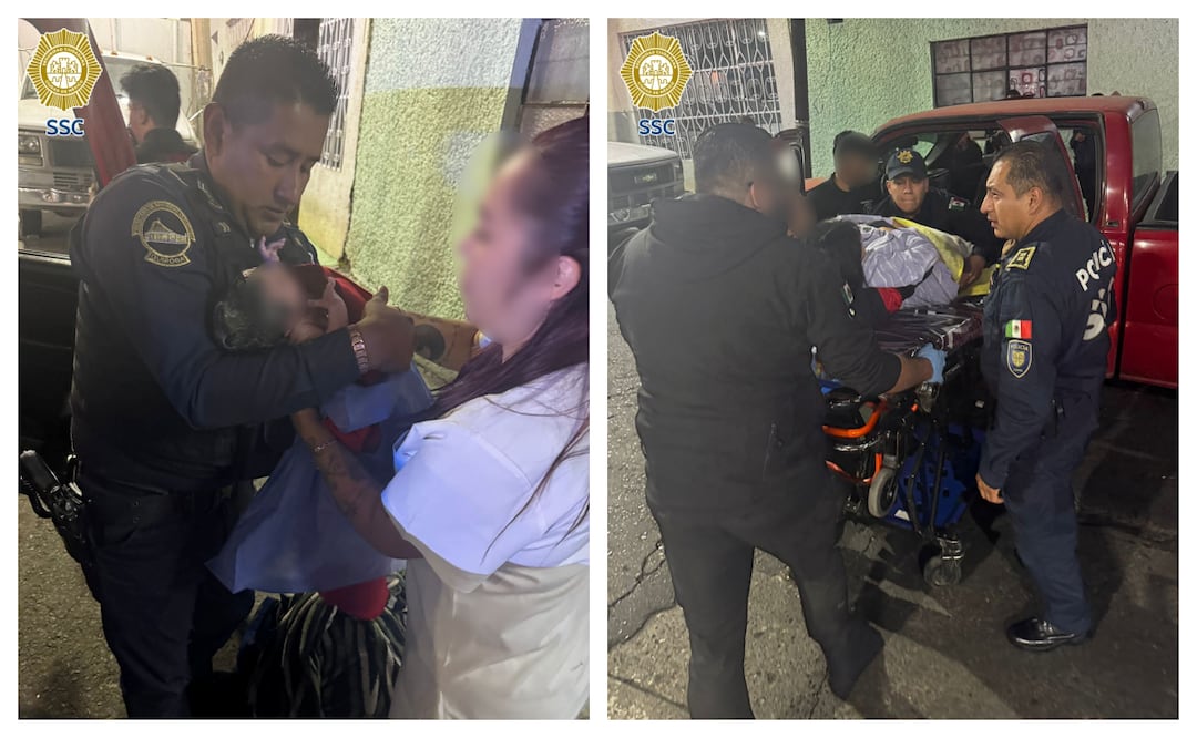 Policías de la CDMX ayudan a una mujer a dar a luz dentro de una camioneta en Gustavo A. Madero. Foto: Especial