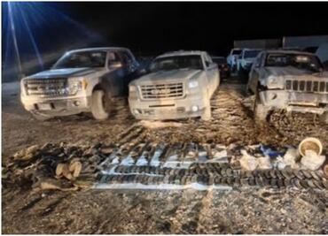 Aseguran arsenal y vehículos en Caborca y Cajeme, Sonora; efectúan patrullajes aéreos y terrestres