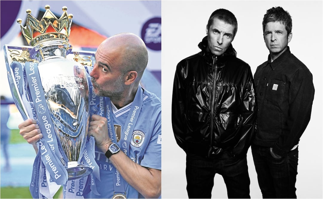 Pep Guardiola hizo felices a los hermanos Gallagher. FOTO: ESPECIAL
