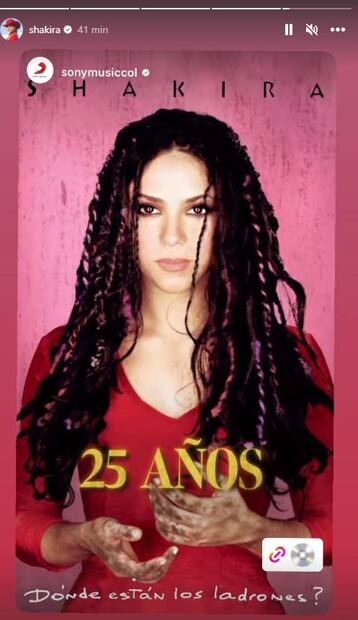 Shakira celebra los 25 años de "¿Dónde están los ladrones?"