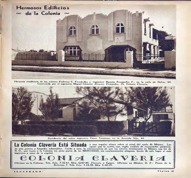 Anuncio de la colonia Clavería de la CDMX a inicios del siglo XX en "El Universal Ilustrado". Hemeroteca EL UNIVERSAL.