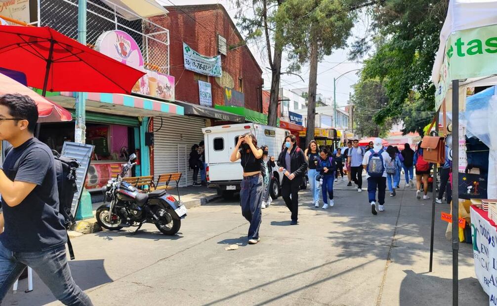 La calle Filosofía y Letras no es muy extensa, pero concentra desde comidas completas, papas a la francesa, “jochos” y pizza, hasta antojos como wafles de formas peculiares y el famoso café helado, al igual que accesorios escolares como libretas y morrales. Foto: Raúl J. Fontecilla.