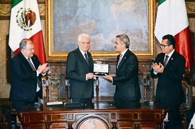 Entregan Llaves de la Ciudad al presidente italiano