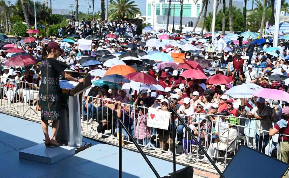 La presidenta Claudia Sheinbaum en evento con motivo de su segundo informe de gobierno en Baja California Sur el 20 de septiembre de 2026. Foto: Presidencia