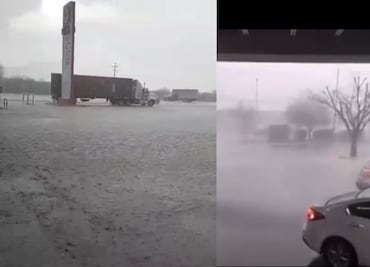 VIDEO ¡Se cae el cielo en Nuevo León! Reportan fuerte lluvia y caída de granizo en varios municipios; captan caída de rayo