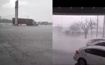 VIDEO ¡Se cae el cielo en Nuevo León! Reportan fuerte lluvia y caída de granizo en varios municipios; captan caída de rayo