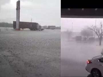 VIDEO ¡Se cae el cielo en Nuevo León! Reportan fuerte lluvia y caída de granizo en varios municipios; captan caída de rayo