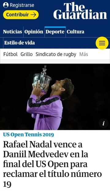 El mundo se rinde ante Nadal y su título en el US Open