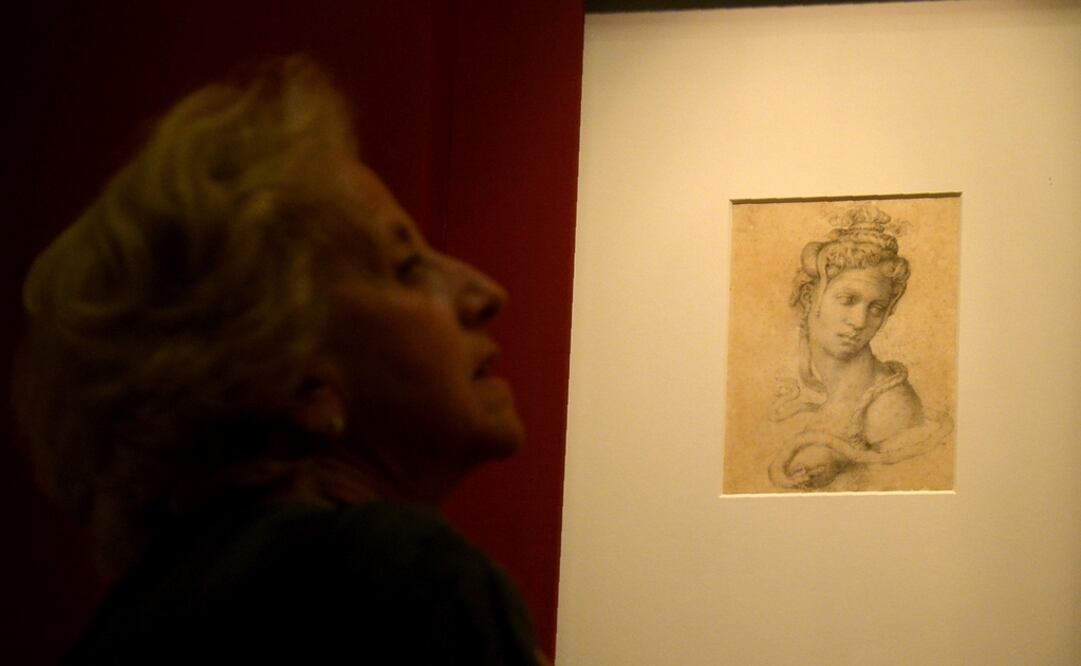 En la exposición de los Museos Capitolinos se exhibe también el dibujo "Cleopatra", de Miguel Ángel. Foto: AFP