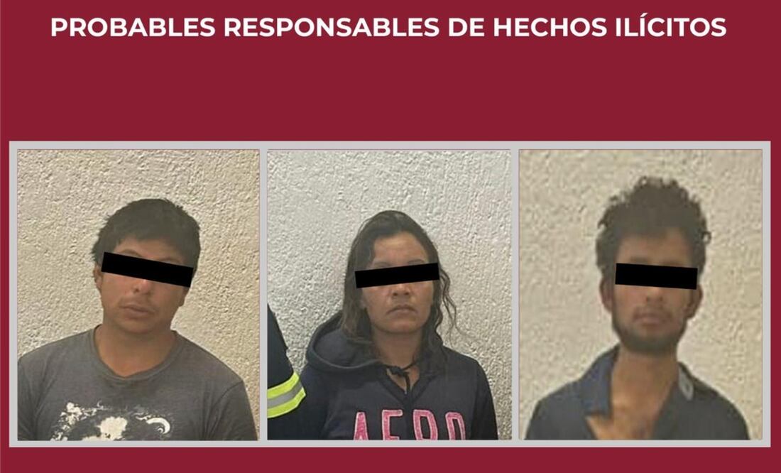 A los detenidos se les confiscan sustancia en polvo y hierba verde. Foto: Gobierno Edomex