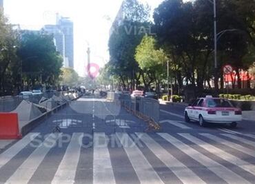 Instalación de escenario para Año Nuevo afecta circulación en Reforma