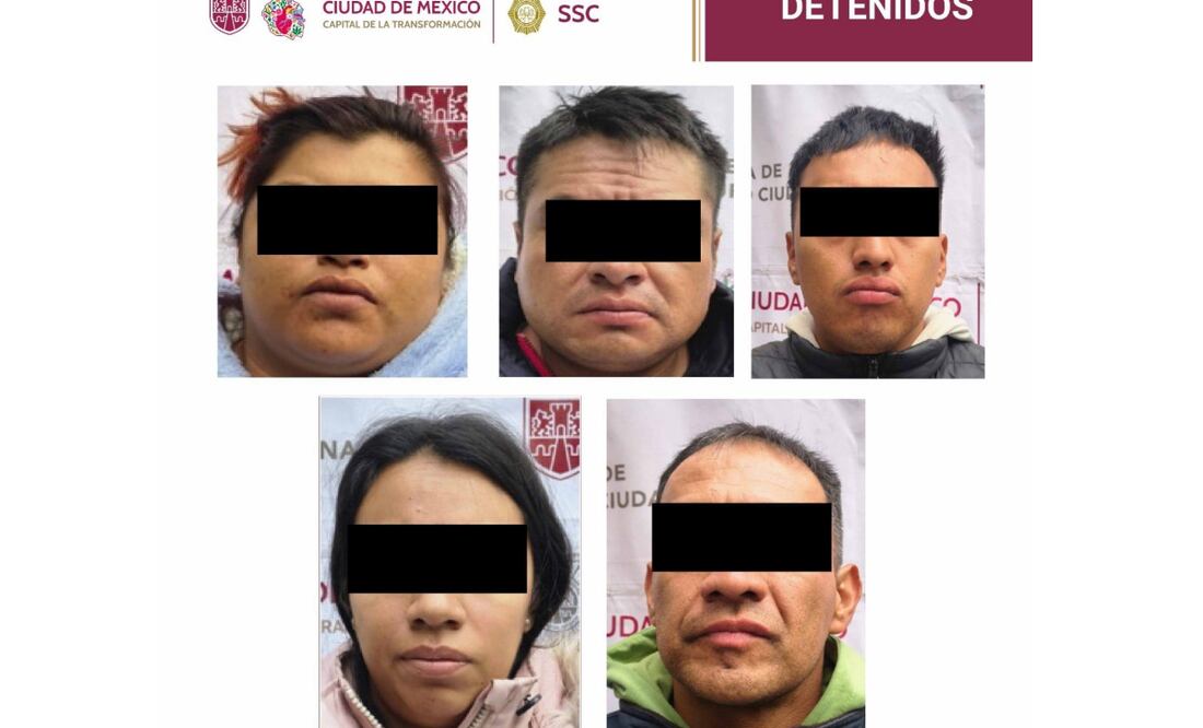 Detenidos en calles de San Miguel Topilejo, Tlalpan por delitos de venta de drogas, extorsiones e invasión de predios (21/06/2025). Foto: Especial