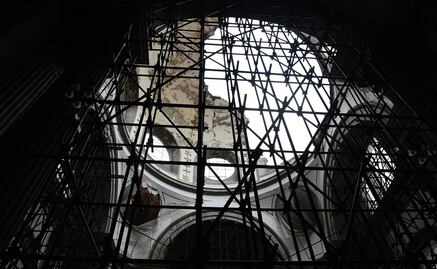 "Oremos para que la reconstrucción continúe", rezan junto a iglesia de Nuestra Señora de los Ángeles, dañada en 2017