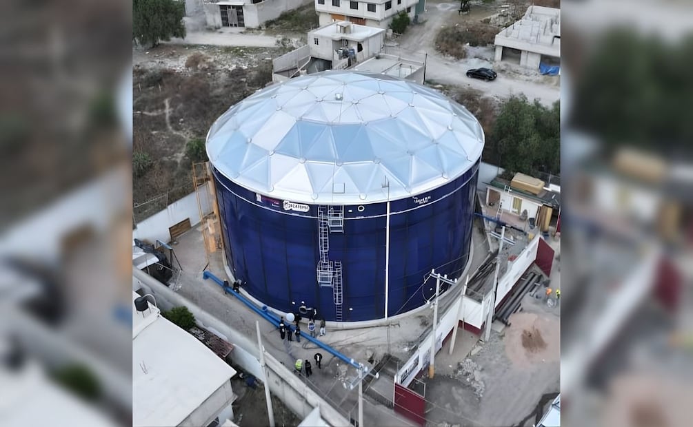 Además, construye en Ciudad Cuauhtémoc un Tanque Maestro -con capacidad para almacenar más de 5 mil metros cúbicos de agua potable. | Foto: Especial.