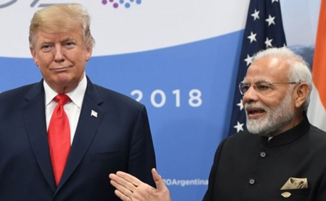 El Presidente de Estados Unidos, Donald Trump y el Primer Ministro de lndia, Narendra Modi. Foto: AFP