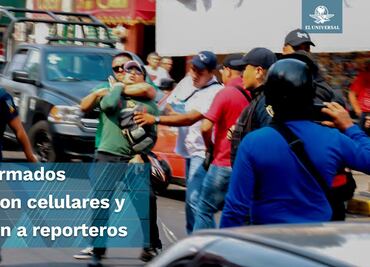 Policía aplica la "llave china" a reportero tras captar agresión a mujer por parte de un elemento