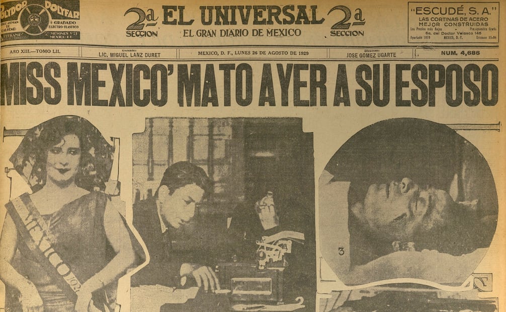 María Teresa Landa acaparó los titulares dos veces. Primero como representante de México en "Miss Universo" y después como homicida. Hemeroteca EL UNIVERSAL.