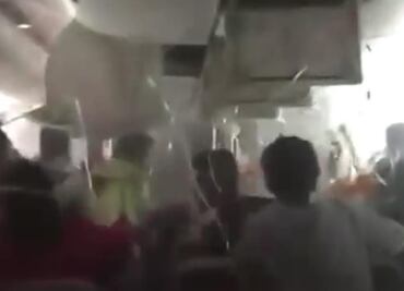 Difunden video de pasajeros dentro de avión siniestrado en Dubái