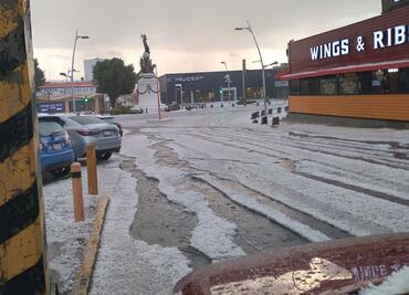 Intensa granizada pinta de blanco a Puebla
