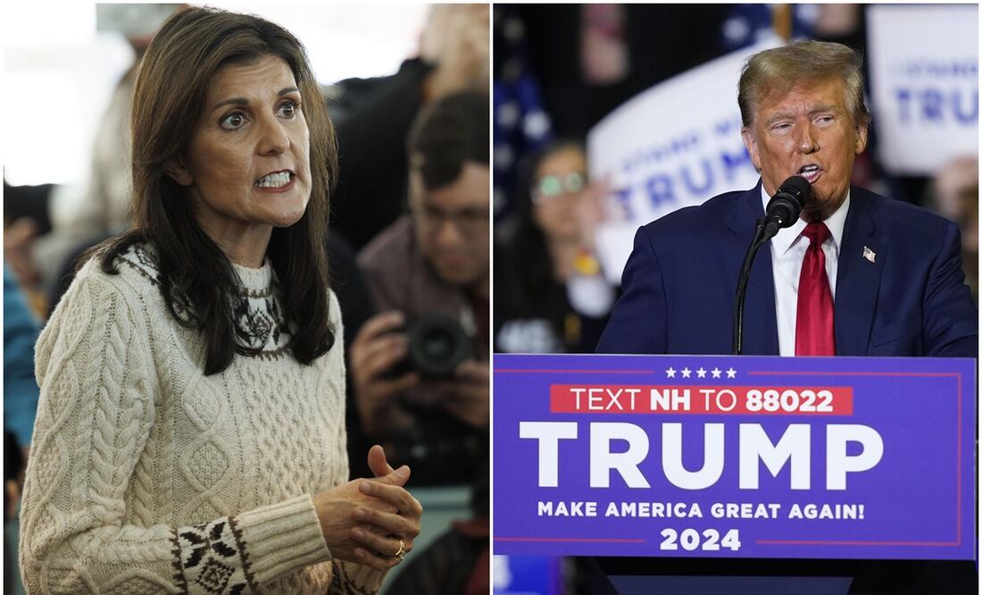 Si Haley reduce la distancia o gana en New Hampshire, donde los votantes no afiliados pueden sufragar, quedaría bien posicionada para la próxima votación a finales de febrero en Carolina del Sur. Foto: EFE/AP