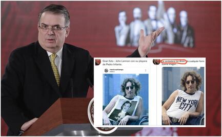 Ebrard comparte foto falsa de John Lennon, lo tunden en redes y luego corrige