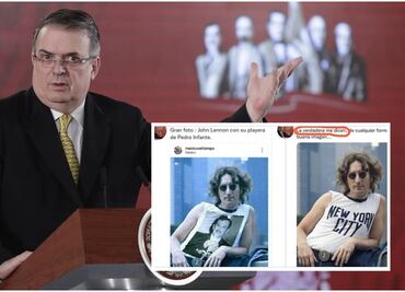 Ebrard comparte foto falsa de John Lennon, lo tunden en redes y luego corrige