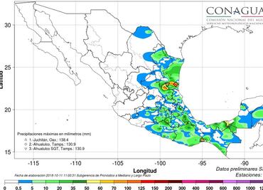 Fuertes lluvias con actividad eléctrica en estados del noreste