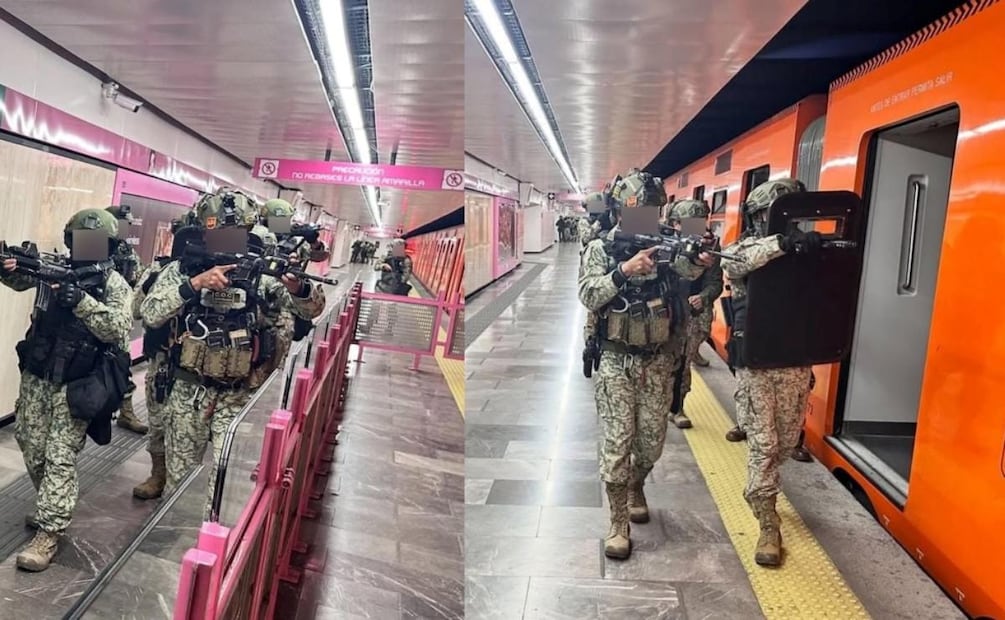 Ejército realiza ejercicio antiterrorista en Metro de la CDMX (30/01/2026). Foto: X (@foro_militar)