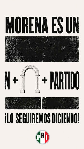 PRI "burla" prohibición del INE de aludir a Morena como "narcopartido". Foto: X @PRI_Nacional