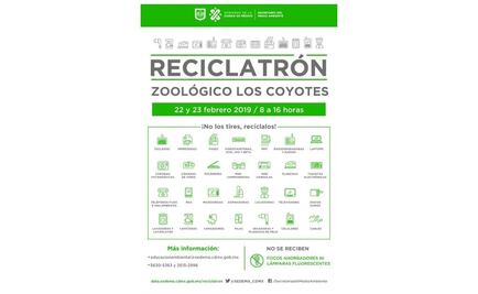 Sedema anuncia que habrá Reciclatrón en Coyoacán