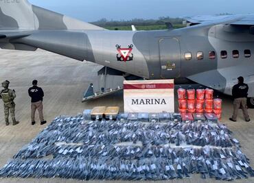 Marina asegura más de 200 armas y casi 15 mil cartuchos útiles durante un cateo en Boca del Río, Veracruz